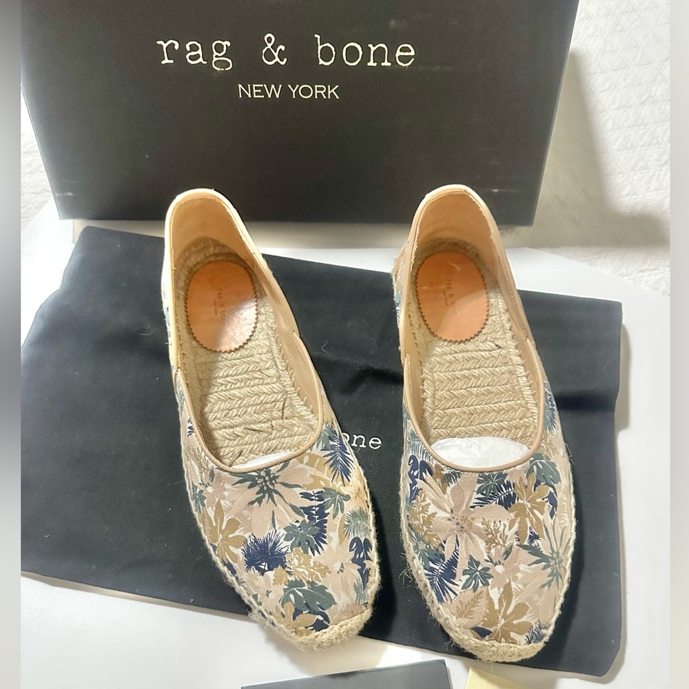 Rag & Bone Women's Shoes Georgie Espadrilles Size 36.5 Botanical With Box/dust